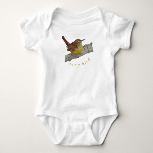Cute Wren "Early Bird Baby Outfit" Romper (Voorkant)