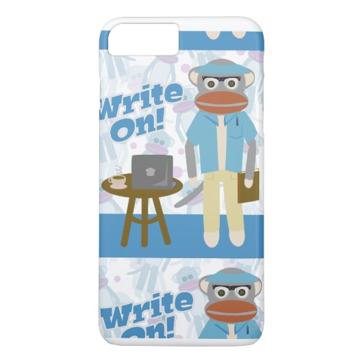 Cute Writer Sock Monkey Case-Mate iPhone Case (Achterkant)