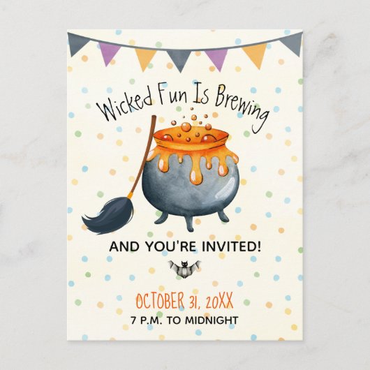Cute Wyed Fun is een halloween party Briefkaart (Voorkant)