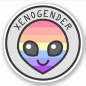 Cute Xenogender Alien Sticker (Voorkant)