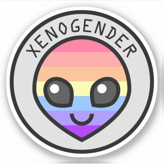 Cute Xenogender Alien Sticker (Voorkant)