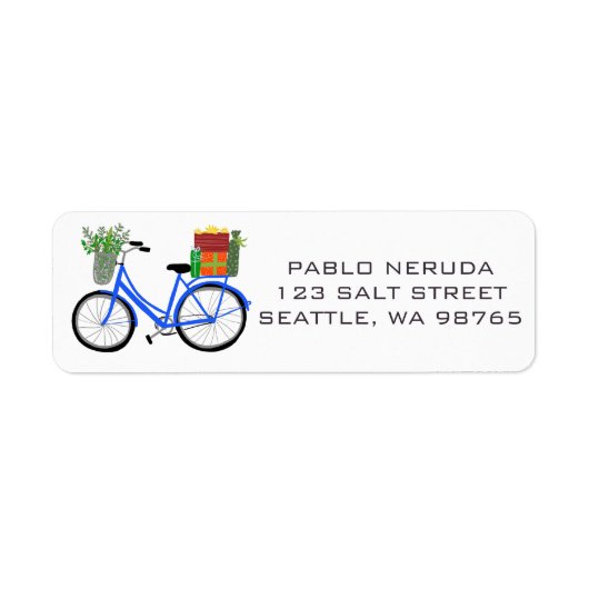 Cute Xmas Bike met Gifts CUSTOM Mailing Label (Voorkant)