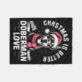Cute Xmas Christmas Is Better With Doberman Nscher Fleece Deken (Voorkant (Horizontaal))
