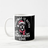 Cute Xmas Christmas Is Better With Doberman Nscher Koffiemok (Links)