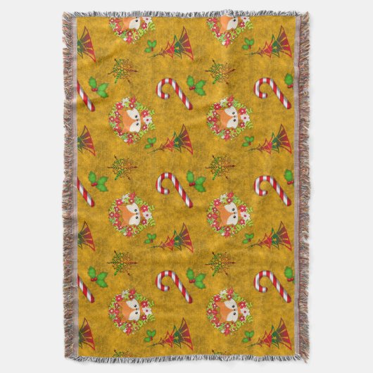 Cute Xmas Fox Kerstmis Deken (Voorkant Verticaal)