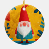 Cute Xmas Gnome My First Christmas Baby Photo  Keramisch Ornament (Achterkant)