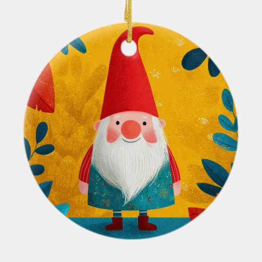 Cute Xmas Gnome My First Christmas Baby Photo Keramisch Ornament (Achterkant)