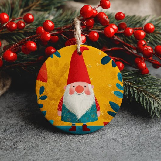 Cute Xmas Gnome My First Christmas Baby Photo Keramisch Ornament