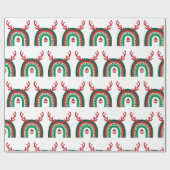 Cute Xmas Holiday Kerstregenbooggeschreeuw Cadeaupapier