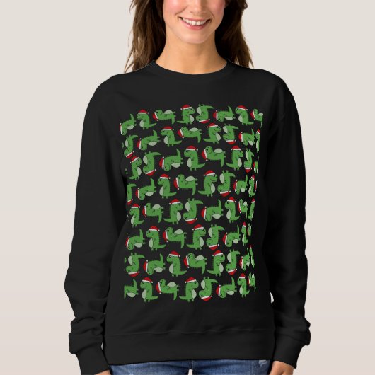 Cute Xmas Kerstmis Dinosaur Jumper Sweater (Voorkant)