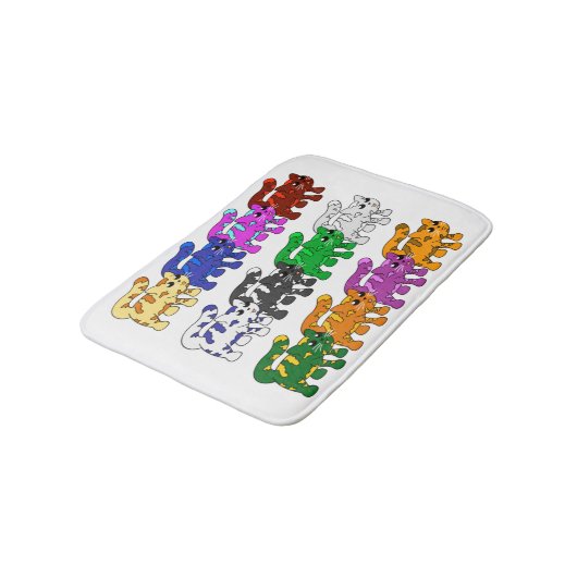 Cute Xmas Kitten Cat Pattern Rows Badmat (Gekanteld)