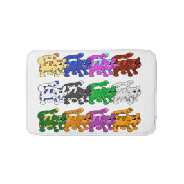 Cute Xmas Kitten Cat Pattern Rows Badmat