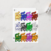 Cute Xmas Kitten Cat Pattern Rows Kaart (Voorkant / Achterkant in situ)