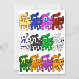 Cute Xmas Kitten Cat Pattern Rows Kaart