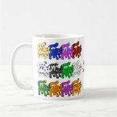 Cute Xmas Kitten Cat Pattern Rows Koffiemok (Links)