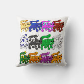 Cute Xmas Kitten Cat Pattern Rows Kussen (Achterkant)