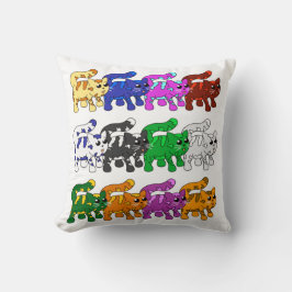 Cute Xmas Kitten Cat Pattern Rows Kussen