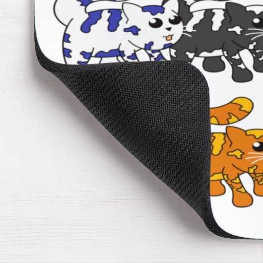 Cute Xmas Kitten Cat Pattern Rows Muismat (Hoek)