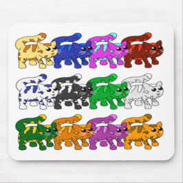 Cute Xmas Kitten Cat Pattern Rows Muismat