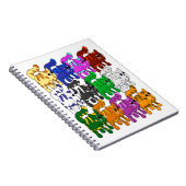 Cute Xmas Kitten Cat Pattern Rows Notitieboek (Rechterzijde)