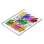 Cute Xmas Kitten Cat Pattern Rows Notitieboek (Linkerzijde)