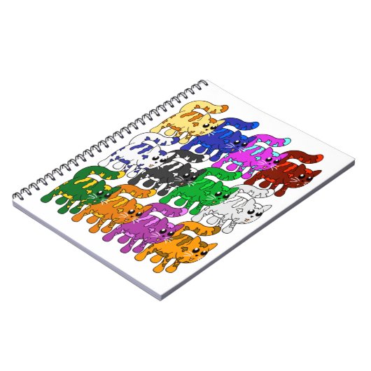 Cute Xmas Kitten Cat Pattern Rows Notitieboek (Linkerzijde)