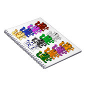 Cute Xmas Kitten Cat Pattern Rows Notitieboek (Rechterzijde)