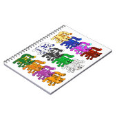 Cute Xmas Kitten Cat Pattern Rows Notitieboek (Linkerzijde)