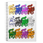 Cute Xmas Kitten Cat Pattern Rows Notitieboek (Voorkant)
