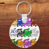 Cute Xmas Kitten Cat Pattern Rows Sleutelhanger (Voorkant)