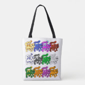 Cute Xmas Kitten Cat Pattern Rows Tote Bag (Achterkant)