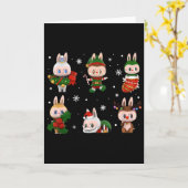 Cute Xmas Labubu Lover Labubu The Monsters Christm Kaart (Gele Bloem)