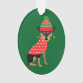 Cute Xmas Min Pin Dog Ornament (voorkant)