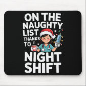 Cute Xmas Night Shift Nurse Christmas For Healthca Muismat (Voorkant)
