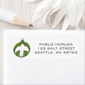 Cute Xmas Ornament Bird CUSTOED Mailing Label (Insitu)
