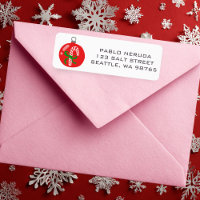 Cute Xmas Ornament Candycane CUSTOE Mailing Label