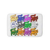 Cute Xmas Pattern Kitten Crowd Badmat (Voorkant)