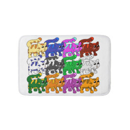 Cute Xmas Pattern Kitten Crowd Badmat