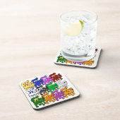 Cute Xmas Pattern Kitten Crowd Bier Onderzetter (Rechterzijde)