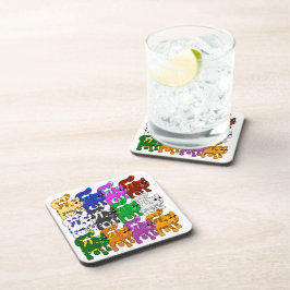 Cute Xmas Pattern Kitten Crowd Bier Onderzetter