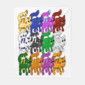 Cute Xmas Pattern Kitten Crowd Fleece Blanket (Voorkant)