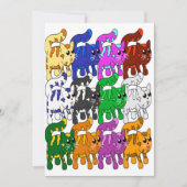 Cute Xmas Pattern Kitten Crowd Kaart (Voorkant)