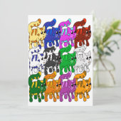 Cute Xmas Pattern Kitten Crowd Kaart (Staand voorkant)
