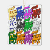 Cute Xmas Pattern Kitten Crowd Keramisch Ornament (Links)