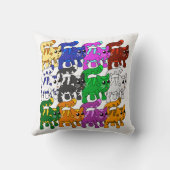 Cute Xmas Pattern Kitten Crowd Kussen (Achterkant)