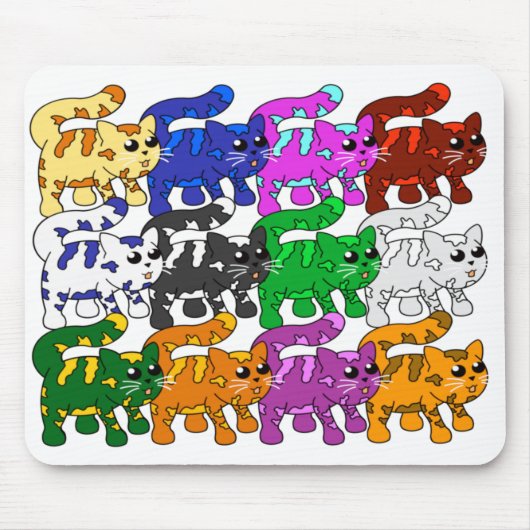 Cute Xmas Pattern Kitten Crowd Muismat (Voorkant)