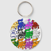 Cute Xmas Pattern Kitten Crowd Sleutelhanger (Voorkant)