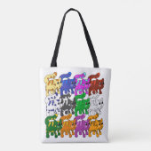 Cute Xmas Pattern Kitten Crowd Tote Bag (Achterkant)