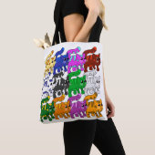 Cute Xmas Pattern Kitten Crowd Tote Bag (Dichtbij)