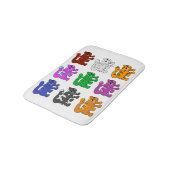 Cute Xmas Pattern Kitten Group Badmat (Gekanteld)